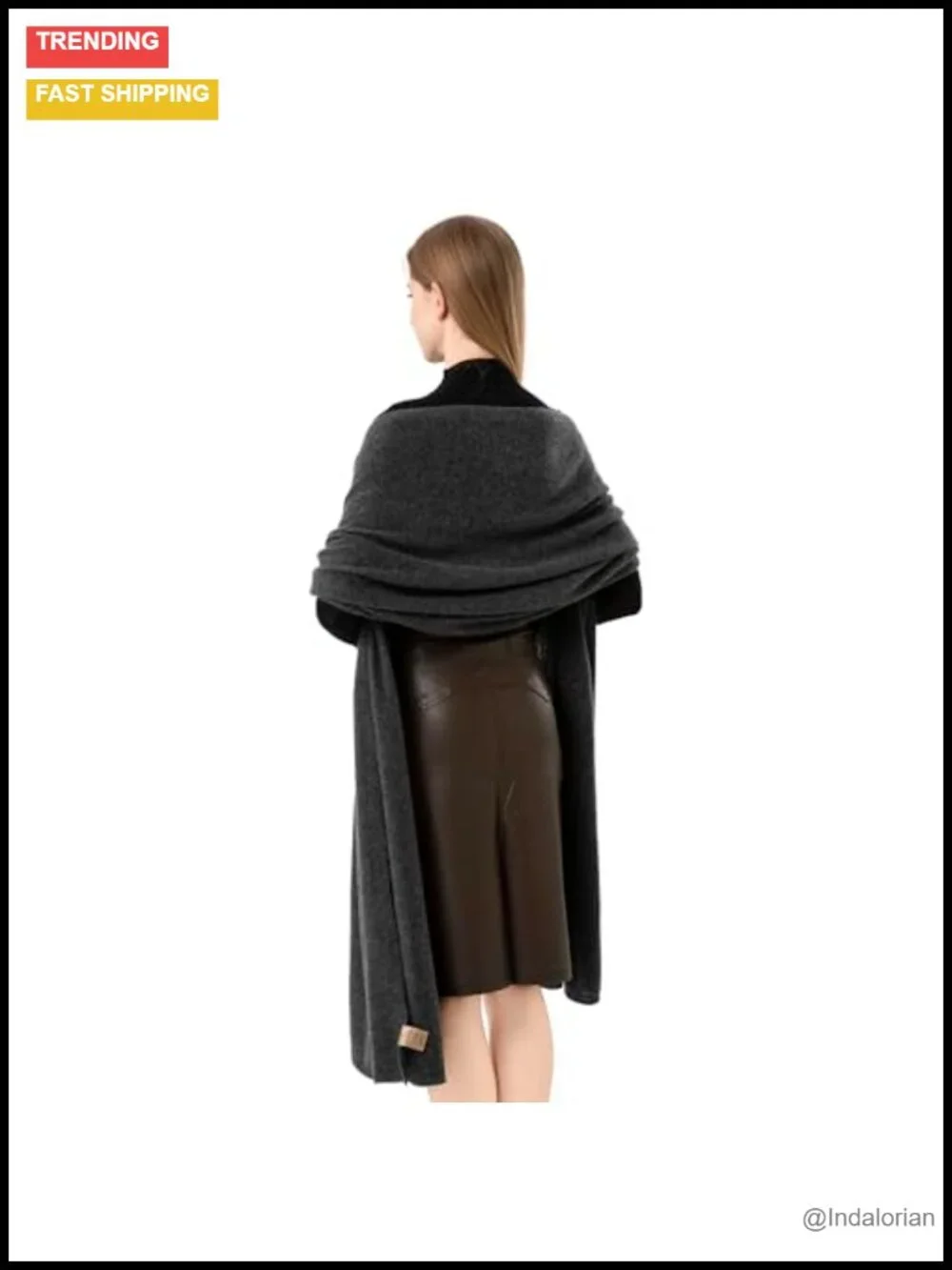100% Cashmere Knitted Wrap Scarf Stole Extra Large Shawl Travel Blanket Pashmina